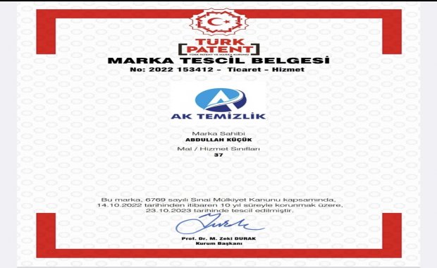 AK TEMİZLİK BİR TÜRKİYE MARKASI